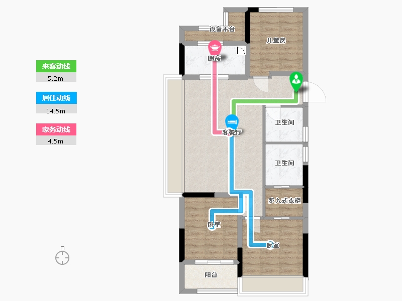 浙江省-舟山市-融创金成芸麓大观-78.37-户型库-动静线