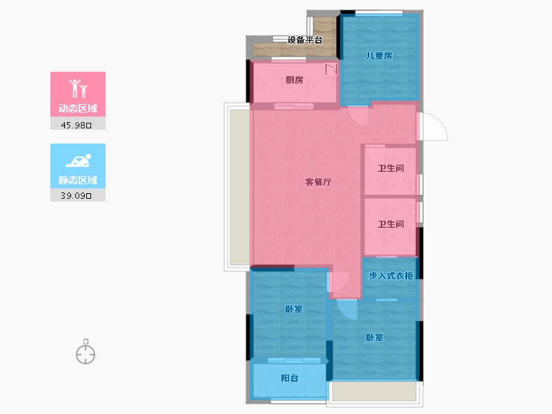 浙江省-舟山市-融创金成芸麓大观-78.37-户型库-动静分区