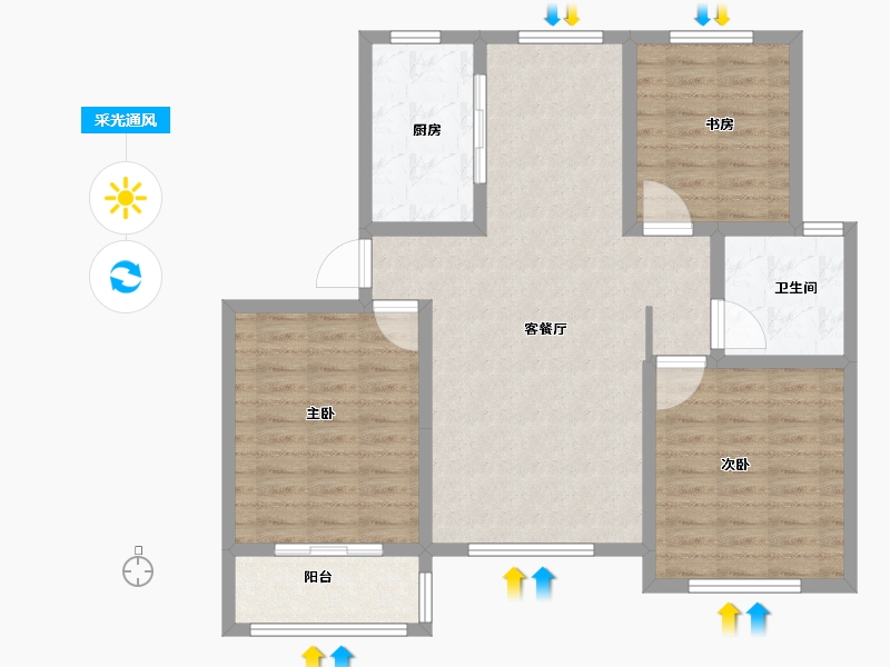 山东省-济南市-鑫隆颐景城-94.01-户型库-采光通风