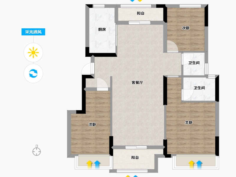 江西省-宜春市-怡福凯怡半山-91.50-户型库-采光通风