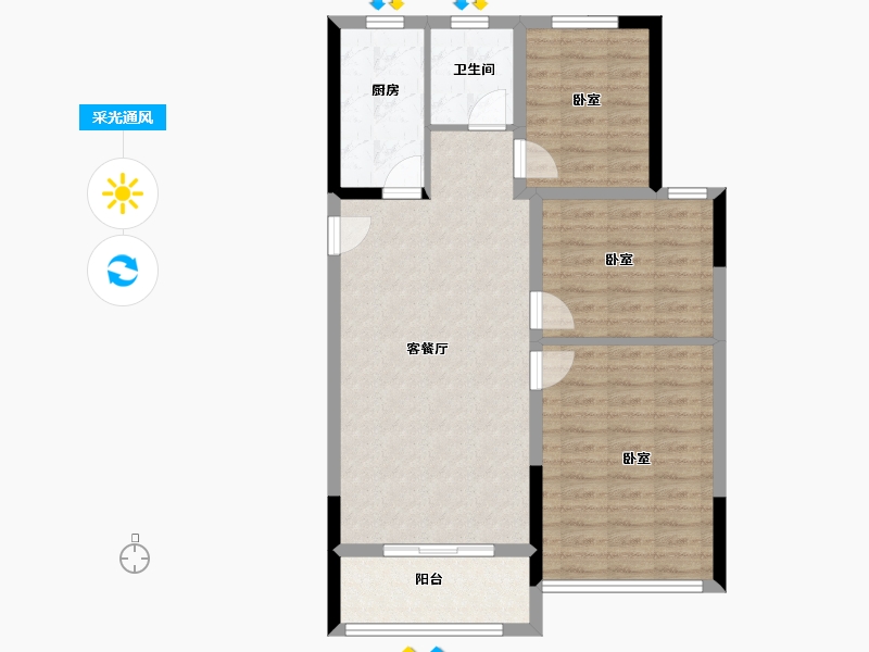 河南省-郑州市-中建梅溪上郡-82.01-户型库-采光通风