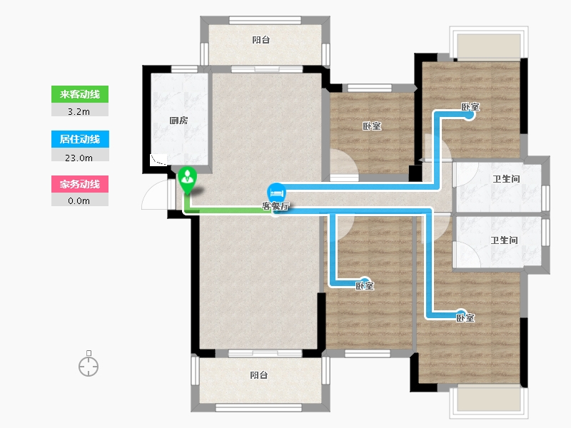 福建省-泉州市-隆盛世纪名居-102.46-户型库-动静线