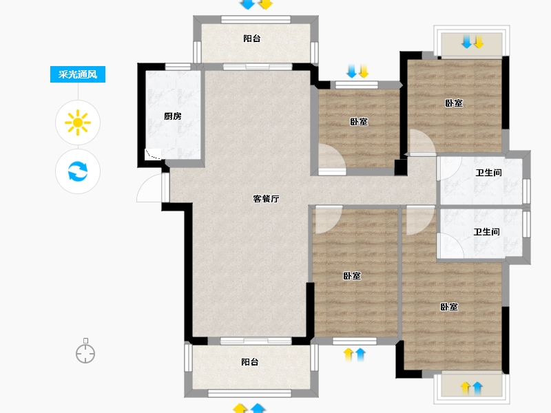 福建省-泉州市-隆盛世纪名居-102.46-户型库-采光通风