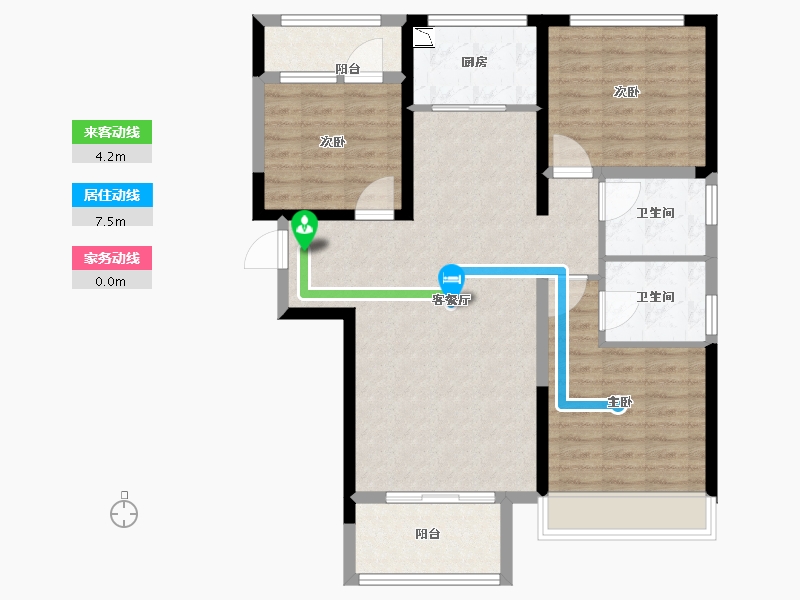 山东省-济南市-诺德名城-94.37-户型库-动静线