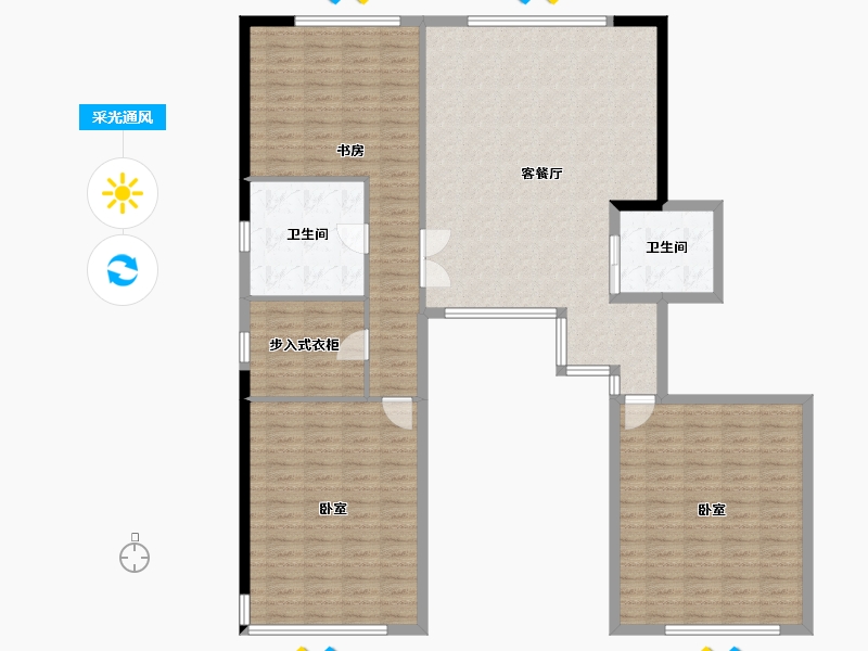 山东省-青岛市-中视水郡兰庭-140.01-户型库-采光通风