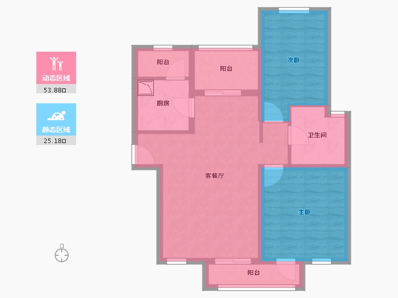 山东省-济南市-诺德名城-69.70-户型库-动静分区