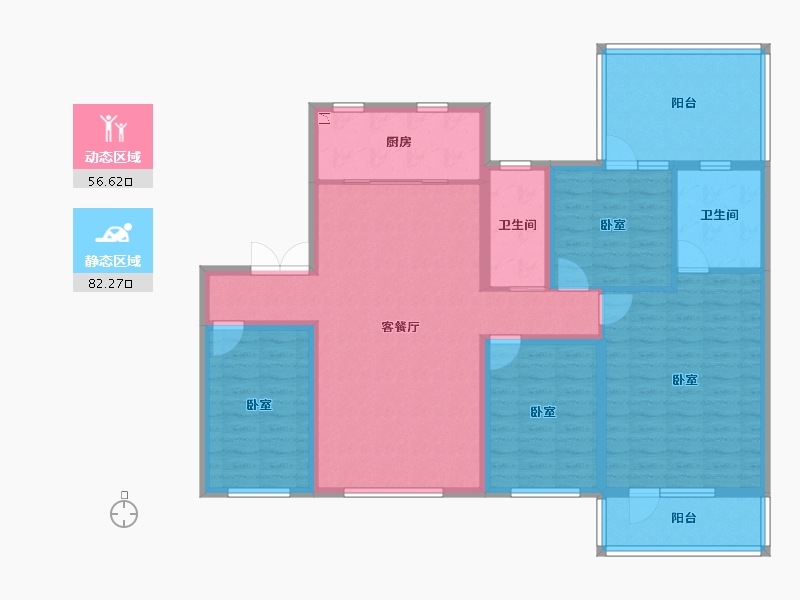 新疆维吾尔自治区-乌鲁木齐市-西府小院-124.41-户型库-动静分区