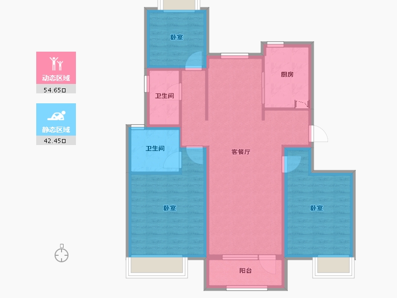 山东省-烟台市-中海锦城-86.00-户型库-动静分区