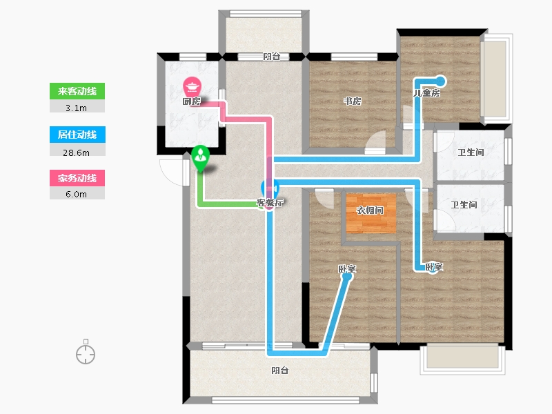 河南省-郑州市-中海万锦公馆-112.00-户型库-动静线