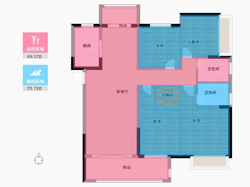 河南省-郑州市-中海万锦公馆-112.00-户型库-动静分区