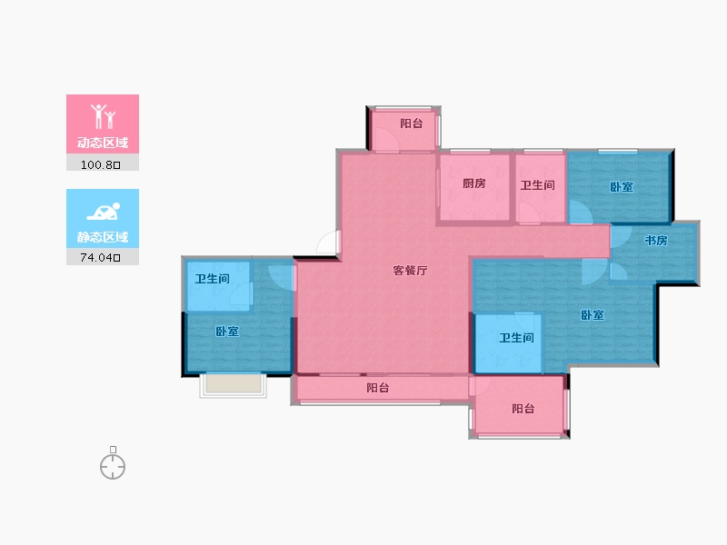 河南省-郑州市-亚星上湖嘉园-159.23-户型库-动静分区