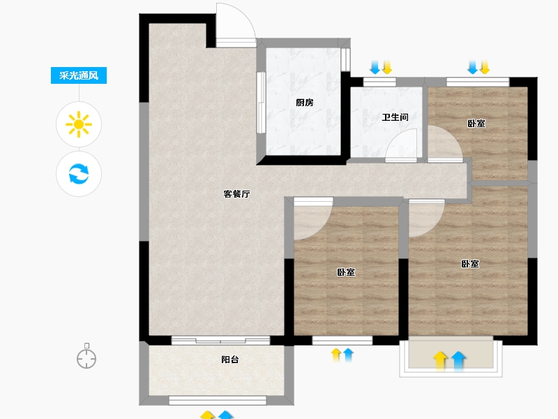 河南省-洛阳市-正商城-75.00-户型库-采光通风