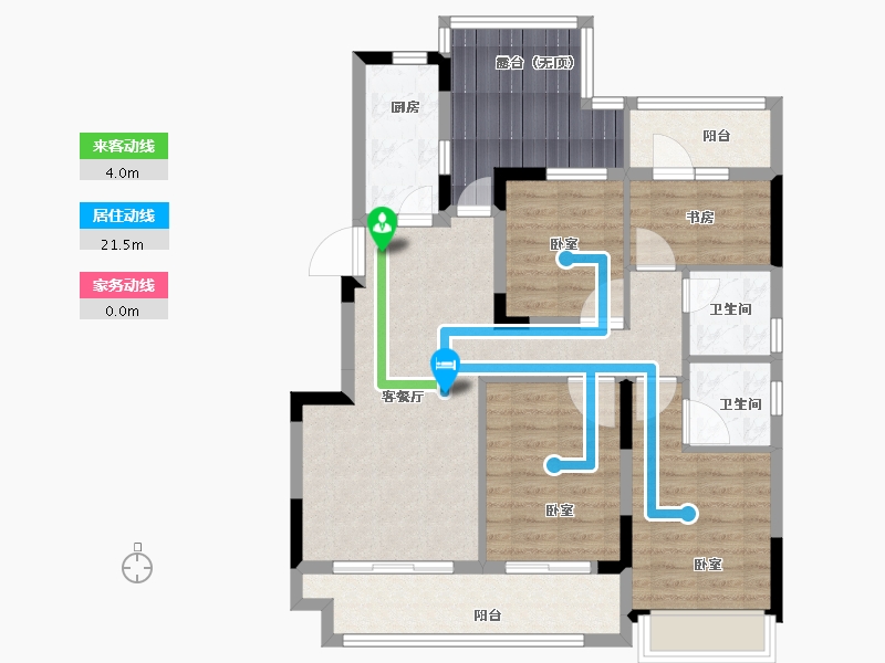 河南省-郑州市-坤达江山筑-94.00-户型库-动静线