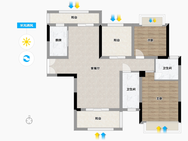 江西省-宜春市-创维·城市之光-89.05-户型库-采光通风