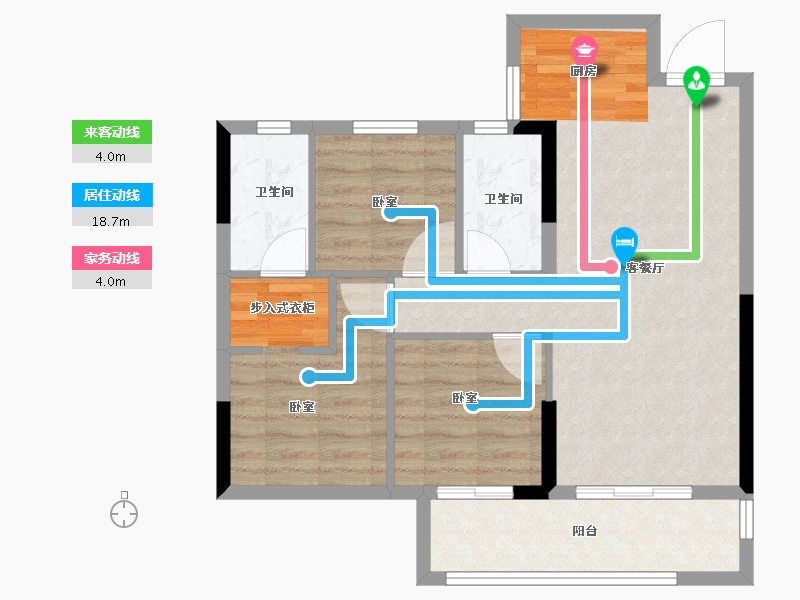 福建省-龙岩市-德兴·印象天悦-71.00-户型库-动静线