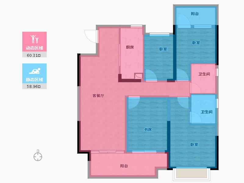 安徽省-合肥市-高速时代御府-106.00-户型库-动静分区