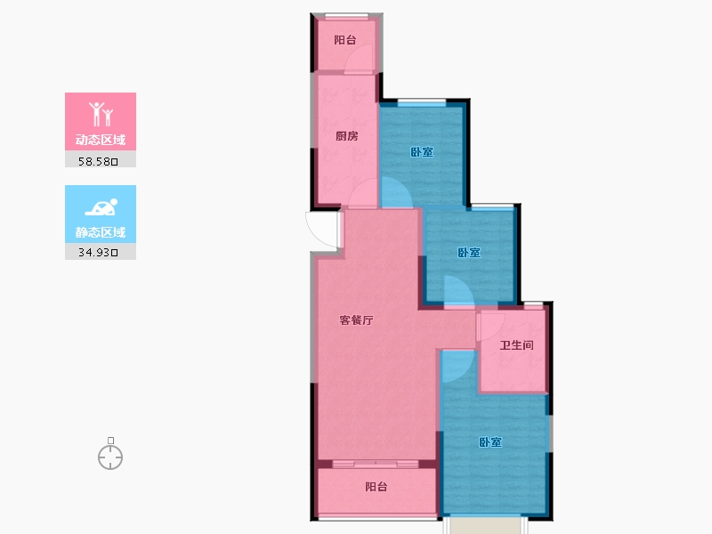 河南省-安阳市-安阳恒大翡翠华庭-84.00-户型库-动静分区