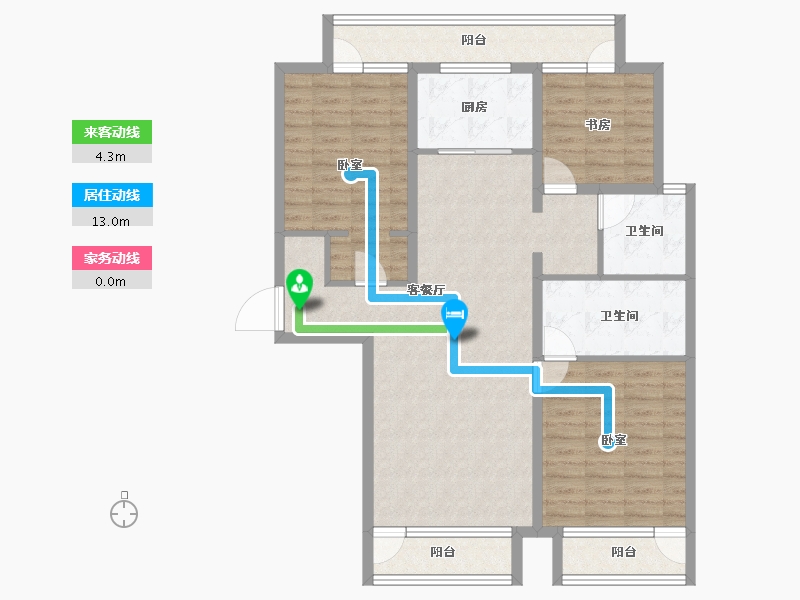 新疆维吾尔自治区-乌鲁木齐市-华创御园-107.63-户型库-动静线