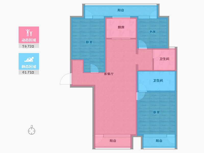 新疆维吾尔自治区-乌鲁木齐市-华创御园-107.63-户型库-动静分区