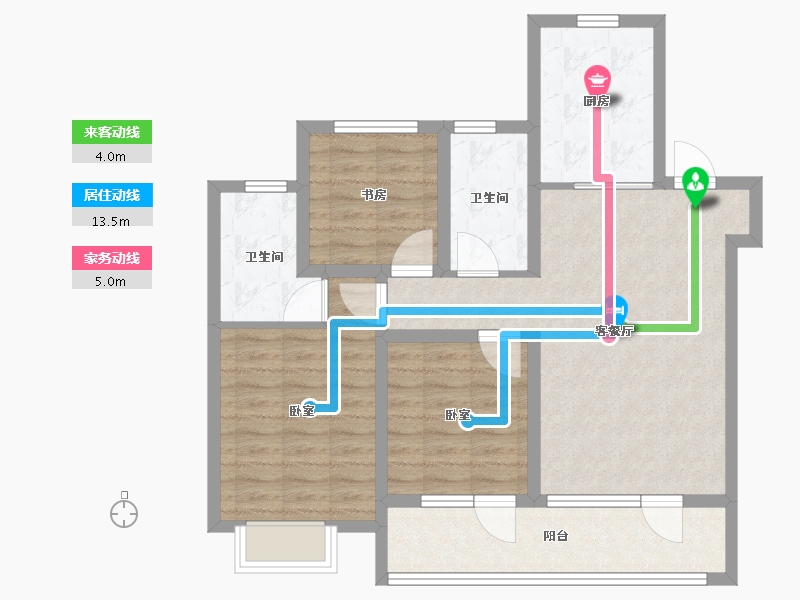 山东省-青岛市-青铁畅意城-86.00-户型库-动静线