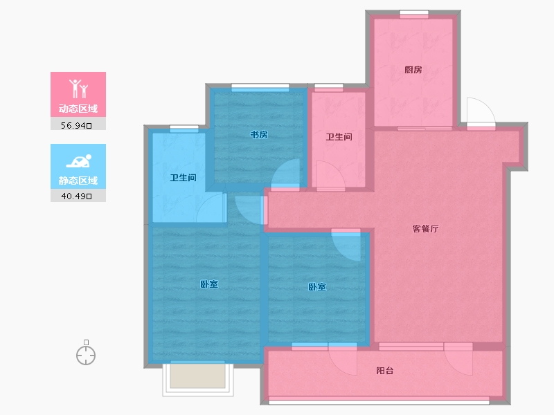 山东省-青岛市-青铁畅意城-86.00-户型库-动静分区