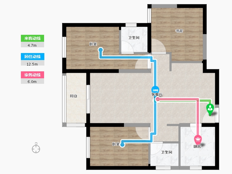 河南省-郑州市-融创蘭园-90.01-户型库-动静线