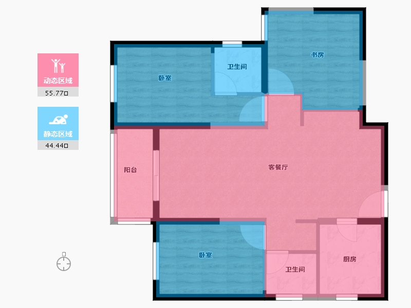 河南省-郑州市-融创蘭园-90.01-户型库-动静分区