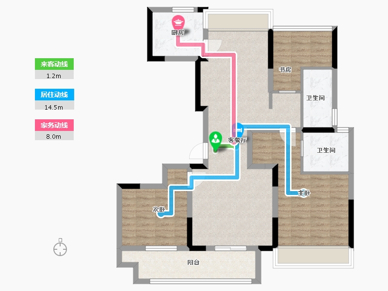 江西省-宜春市-翼天·大观天地-93.60-户型库-动静线