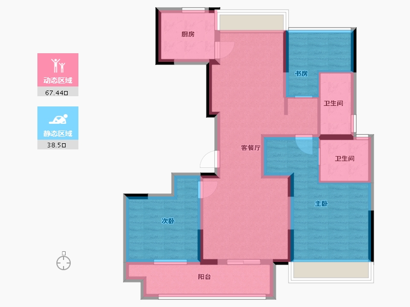 江西省-宜春市-翼天·大观天地-93.60-户型库-动静分区