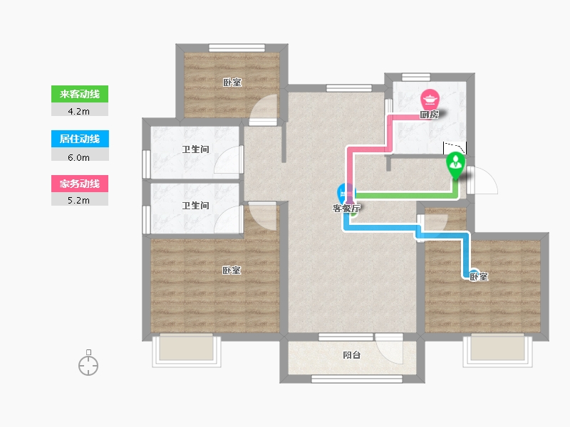 山东省-烟台市-中海锦城-86.00-户型库-动静线