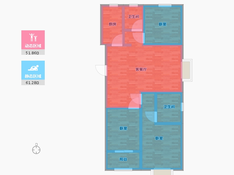 山东省-日照市-荣安·北李广场-101.00-户型库-动静分区