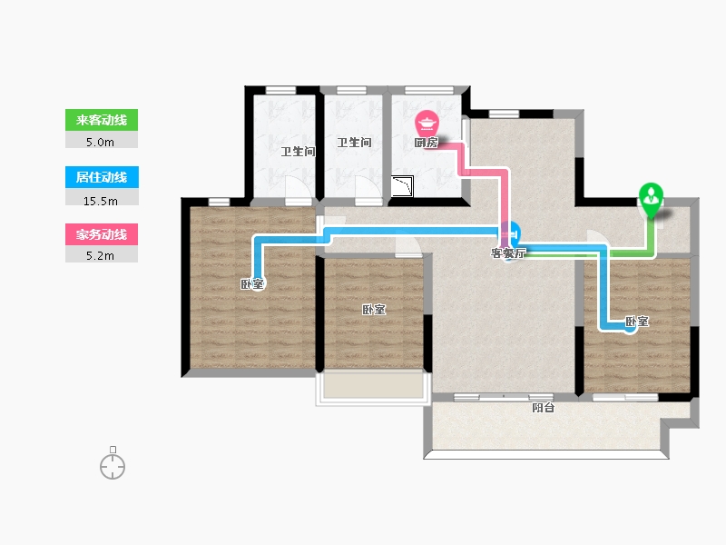 山东省-济南市-济水别苑-105.54-户型库-动静线