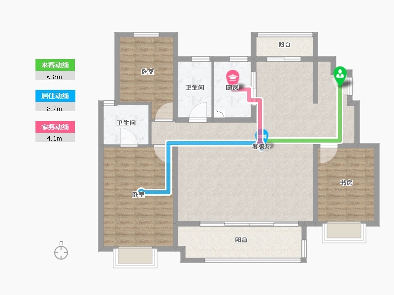 山东省-烟台市-新力珑湾-118.00-户型库-动静线