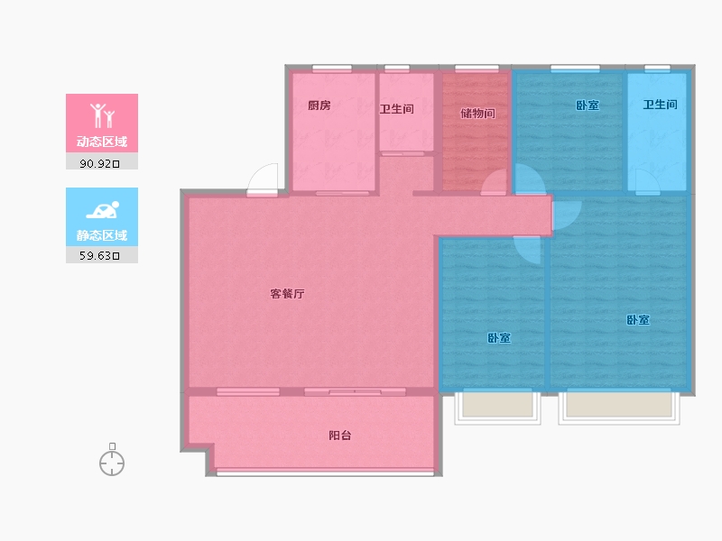 河南省-郑州市-碧桂园象府-138.00-户型库-动静分区