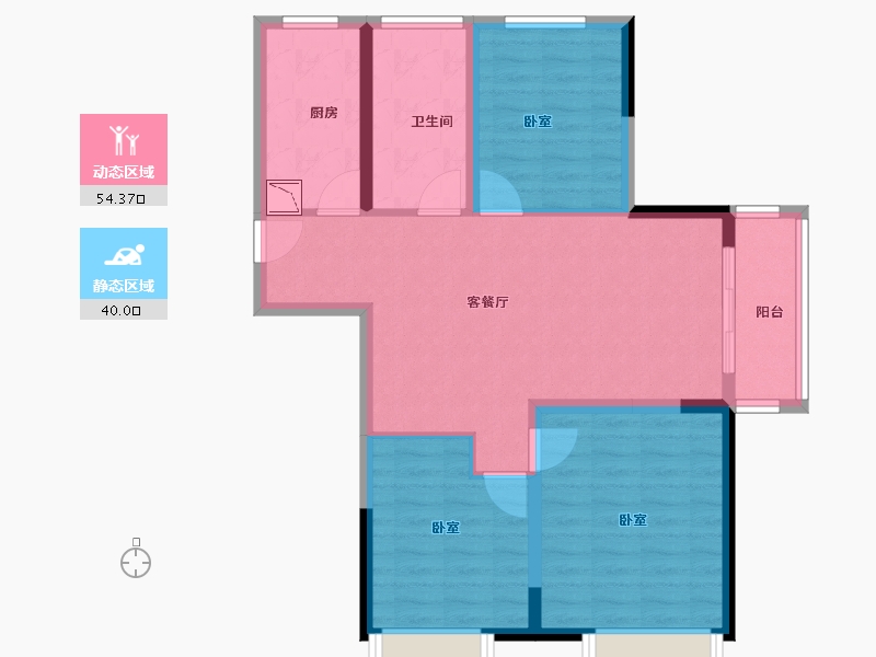 河南省-郑州市-亚新美好天境-84.00-户型库-动静分区