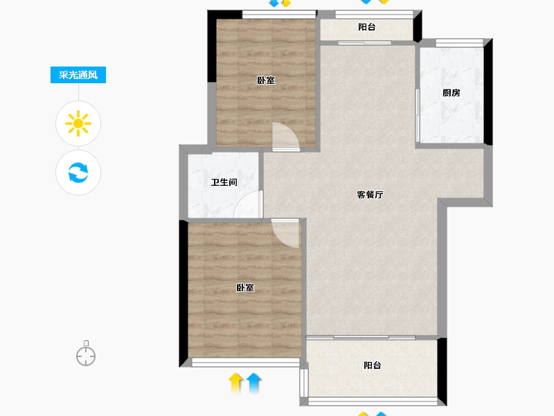 山东省-聊城市-民生水韵新城-71.30-户型库-采光通风