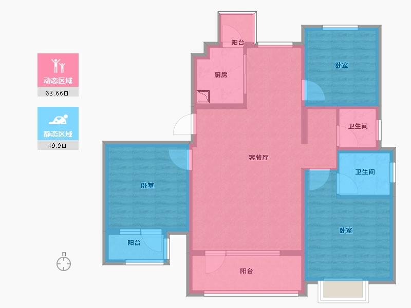 山东省-烟台市-北欧雅苑-101.01-户型库-动静分区