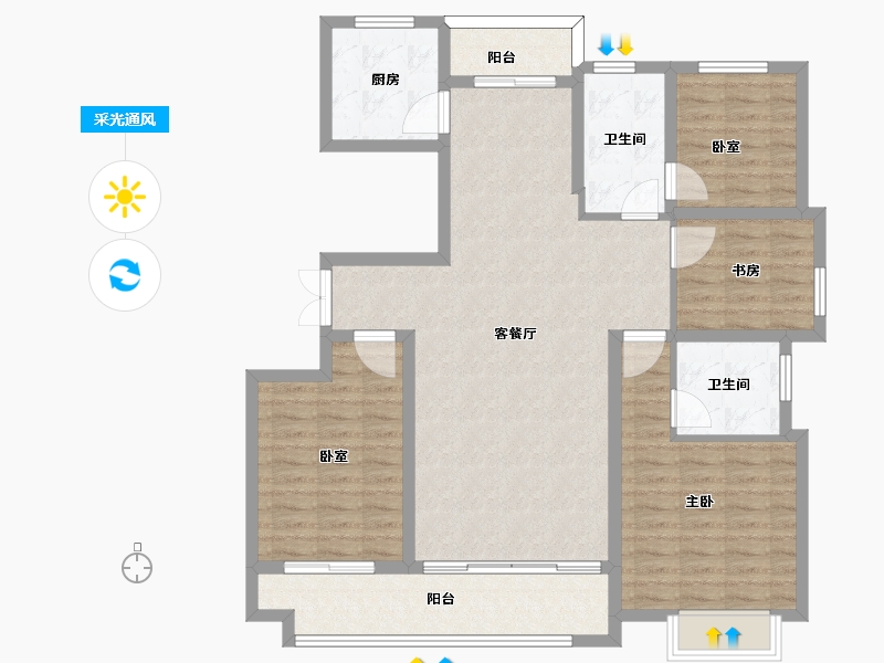 山东省-枣庄市-儒辰青檀府-114.96-户型库-采光通风