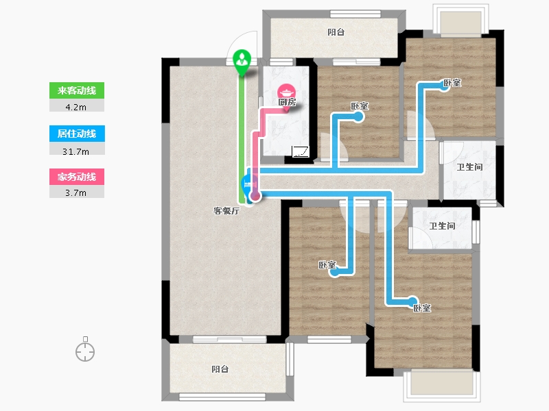 福建省-泉州市-隆盛世纪名居-101.95-户型库-动静线