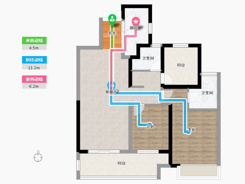 安徽省-滁州市-吾悦华府-84.00-户型库-动静线