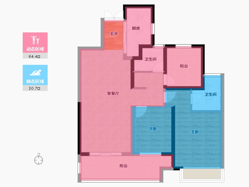 安徽省-滁州市-吾悦华府-84.00-户型库-动静分区