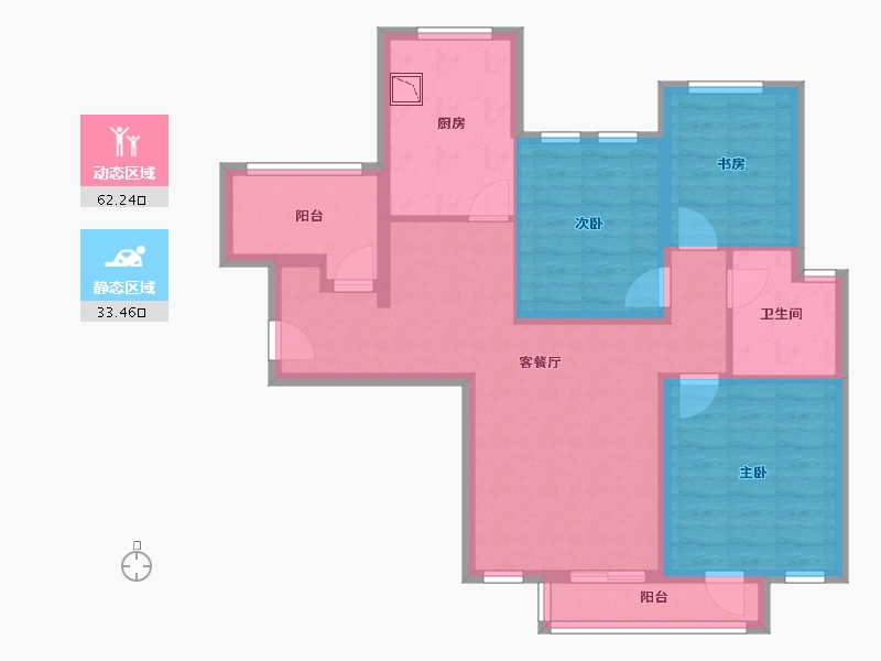 山东省-济南市-诺德名城-84.37-户型库-动静分区