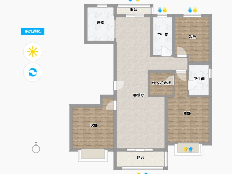 河北省-石家庄市-天山熙湖-101.01-户型库-采光通风