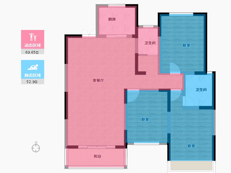 河南省-焦作市-金山东方花园-109.71-户型库-动静分区