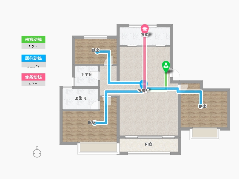 山东省-聊城市-祥泰万和城-103.00-户型库-动静线