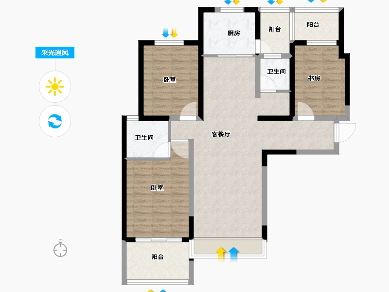 河南省-洛阳市-古都尚郡-98.00-户型库-采光通风