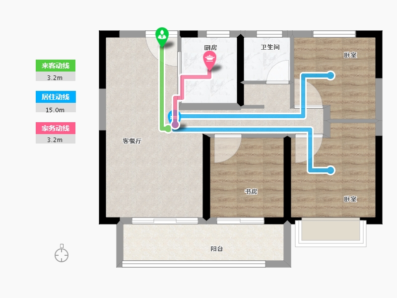 河南省-郑州市-坤达江山筑-71.00-户型库-动静线