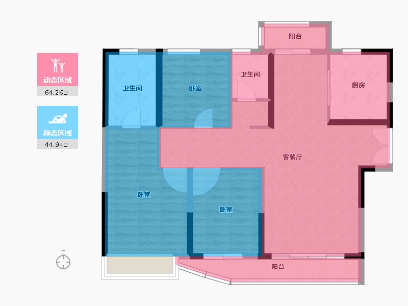 河南省-郑州市-星联·岚溪府-97.72-户型库-动静分区