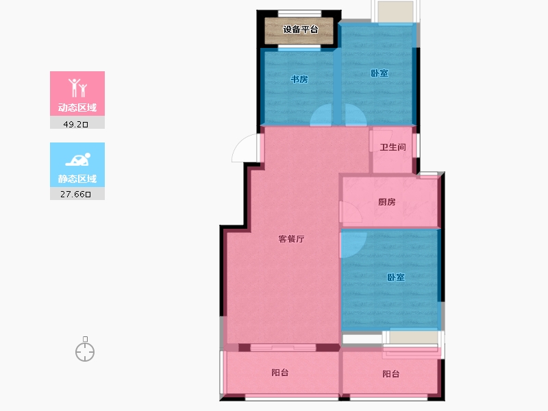 浙江省-金华市-新纪元·香湖-71.00-户型库-动静分区