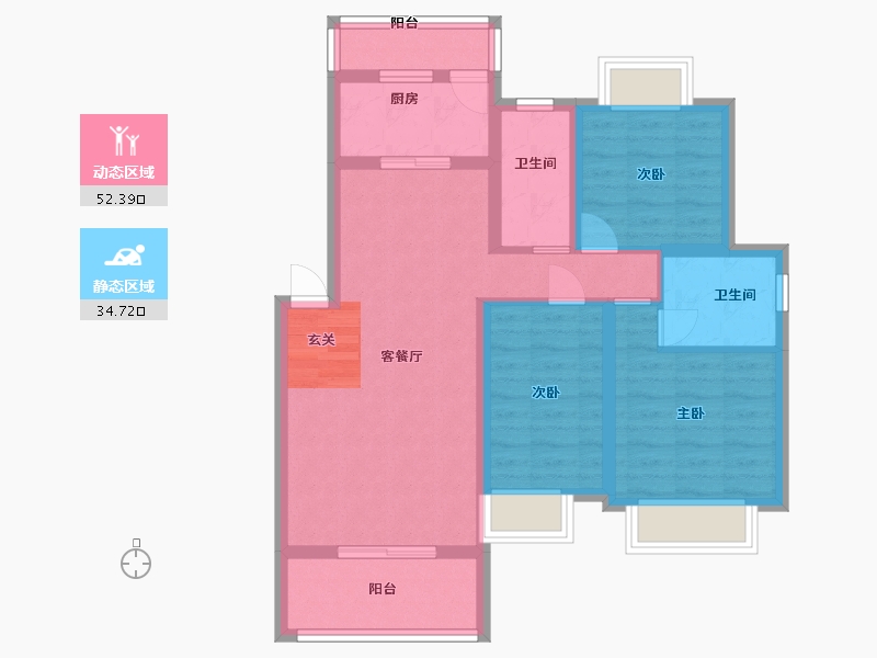 江西省-宜春市-上高印象-76.40-户型库-动静分区